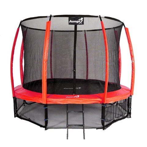 TRAMPOLINA OGRODOWA SALTO 10FT 312 CM, SIATKA WEWNĘTRZNA, DRABINKA, TÜV GS
