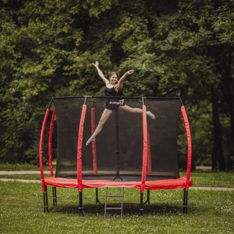 TRAMPOLINA OGRODOWA SALTO 10FT 312 CM, SIATKA WEWNĘTRZNA, DRABINKA, TÜV GS