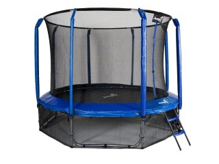 TRAMPOLINA OGRODOWA JUMPI SKYVIA 374CM 12FT, NIEBIESKA, SIATKA, ZESTAW, GS
