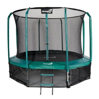 TRAMPOLINA OGRODOWA BOUNCEWAY 374CM 12FT, ZIELONA, SIATKA, DRABINKA, ZESTAW