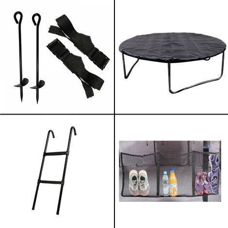 TRAMPOLINA OGRODOWA BOUNCEWAY 435CM 14FT, MAXY COMFORT, NIEBIESKA, SIATKA