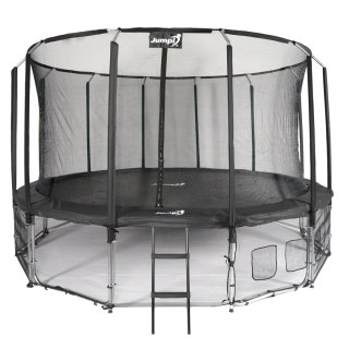 TRAMPOLINA OGRODOWA BOUNCEWAY 487CM 16FT, CZARNA, ZESTAW, SIATKA, DRABINKA