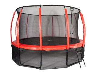 TRAMPOLINA OGRODOWA SALTO 16FT, CZERWONA, JUMPI, SIATKA, DRABINKA, GS TÜV