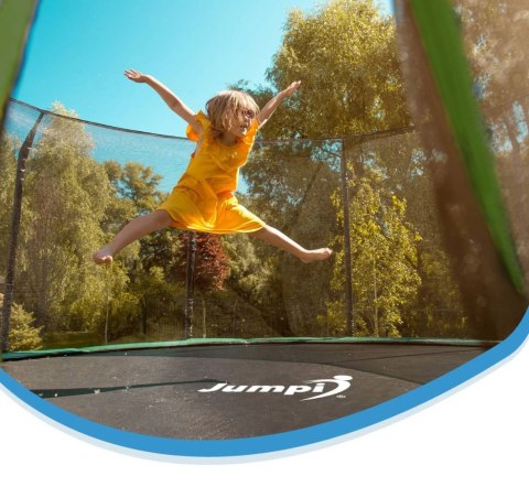 TRAMPOLINA OGRODOWA SALTO 16FT 487CM, POMARAŃCZOWA, SIATKA, DRABINKA, JUMPI