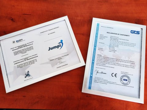 TRAMPOLINA OGRODOWA SALTO 16FT 487CM, POMARAŃCZOWA, SIATKA, DRABINKA, JUMPI