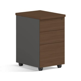 KONTENER BIUROWY VEKTOR, SZAFKA POD BIURKO, 3 SZUFLADY, MOBILNY, LOFT, DĄB