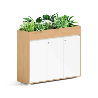 KWIETNIK BIUROWY Z SZAFKĄ VERDI, REGAŁ LOFT, BIAŁY, DREWNO, 120X40X110 CM