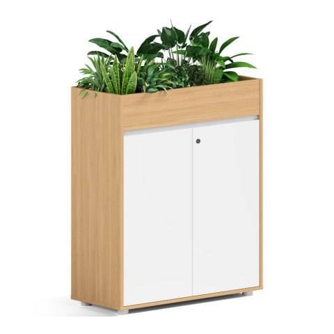 KWIETNIK BIUROWY, SZAFKA WORKSPACE, 80CM, LOFT, BIAŁY, DREWNO, PRZEGRODA