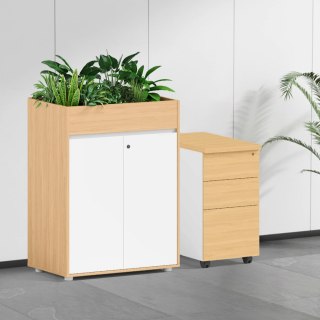 KWIETNIK BIUROWY, SZAFKA WORKSPACE, 80CM, LOFT, BIAŁY, DREWNO, PRZEGRODA