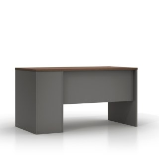 BIURKO BIUROWE LOFT VANE, 160X70 CM, CIEMNY DĄB, SZARE, SZAFKA, 3 SZUFLADY