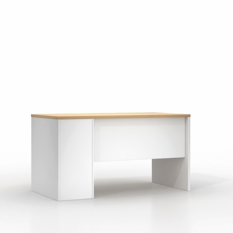 BIURKO LOFT VANGUARD 140X70 CM, 3 SZUFLADY, BIAŁE, SEKWOJA, KOMPUTEROWE
