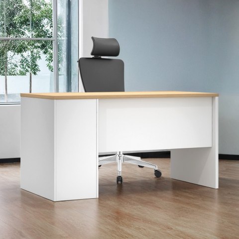 BIURKO LOFT VANGUARD 140X70 CM, 3 SZUFLADY, BIAŁE, SEKWOJA, KOMPUTEROWE