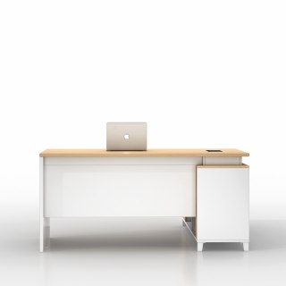 BIURKO NAROŻNE NEXUS, 160 CM, LOFT, BIAŁE, SEKWOJA, SZUFLADA, HOME OFFICE