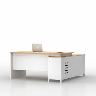 BIURKO NAROŻNE NEXUS, 160 CM, LOFT, BIAŁE, SEKWOJA, SZUFLADA, HOME OFFICE