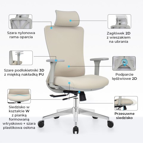 FOTEL BIUROWY SPEZIOSO, CZARNY, WYGODNY, DO BIURA, GABINETU, ERGONOMICZNY