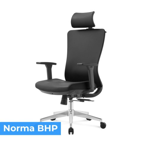 FOTEL OBROTOWY SPEZIOSO, CZARNY, WYGODNY, ERGONOMICZNY, DO BIURA, SALONU
