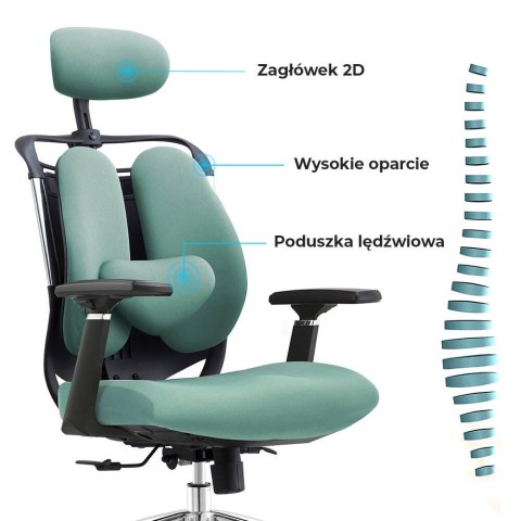 FOTEL BIUROWY ERGONOMICO, CZARNY, WYGODNY, DO SALONU, TAPICEROWANY, STYL