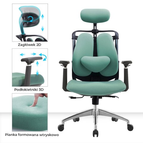FOTEL BIUROWY ERGONOMICO, CZARNY, WYGODNY, DO SALONU, TAPICEROWANY, STYL