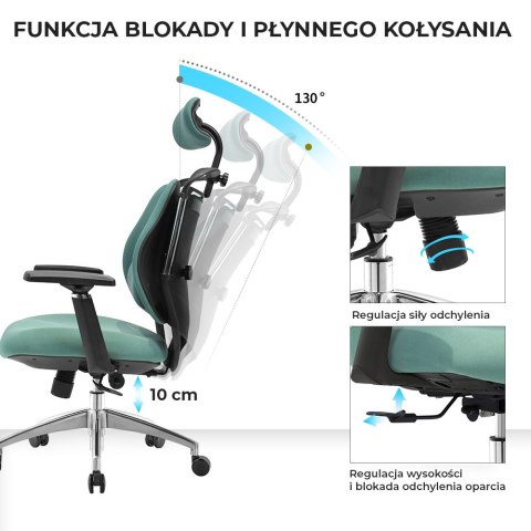 FOTEL BIUROWY ERGONOMICO, CZARNY, WYGODNY, DO SALONU, TAPICEROWANY, STYL