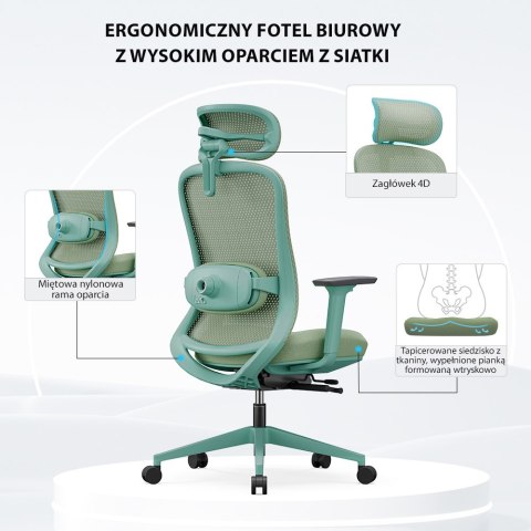 FOTEL BIUROWY VENTO, ERGONOMICZNY, ROZKŁADANY, DO SALONU, WYGODNY, SZARY