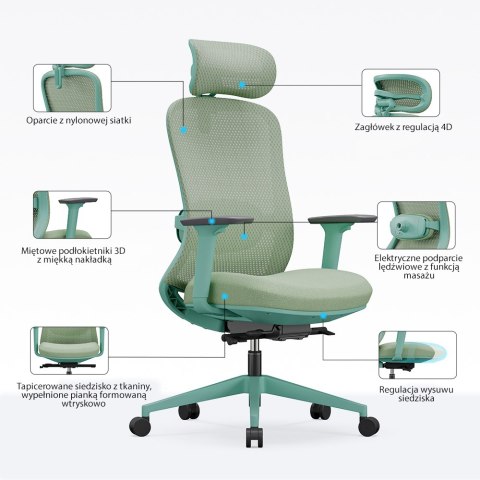 FOTEL BIUROWY VENTO, ERGONOMICZNY, ROZKŁADANY, DO SALONU, WYGODNY, SZARY