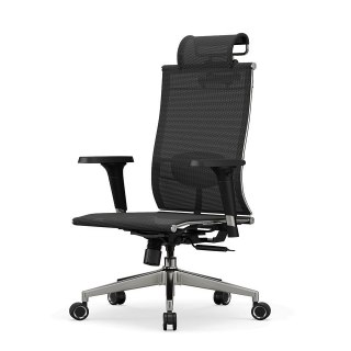 FOTEL BIUROWY STRATUS, ERGONOMICZNY, CZARNY, Z SIATKI, WYGODNY, STYL, DO