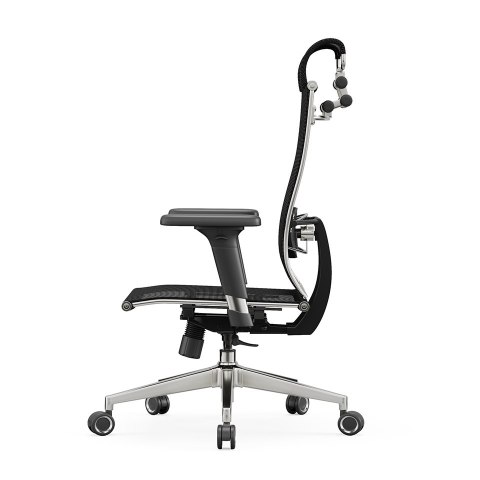 FOTEL BIUROWY STRATUS, ERGONOMICZNY, CZARNY, Z SIATKI, WYGODNY, STYL, DO