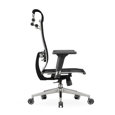 FOTEL BIUROWY STRATUS, ERGONOMICZNY, CZARNY, Z SIATKI, WYGODNY, STYL, DO