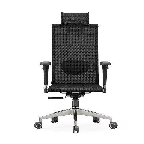 FOTEL BIUROWY STRATUS, ERGONOMICZNY, CZARNY, Z SIATKI, WYGODNY, STYL, DO