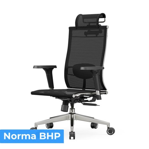 FOTEL BIUROWY STRATUS, ERGONOMICZNY, CZARNY, Z SIATKI, WYGODNY, STYL, DO
