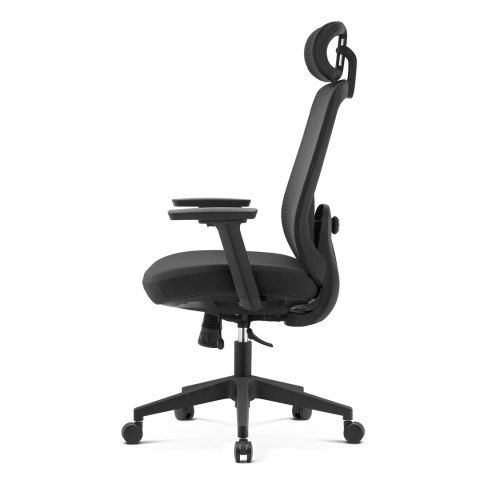 FOTEL ERGONOMICA, CZARNY, WYGODNY, DO SALONU, WYPOCZYNKOWY, Z SIATKI, STYL