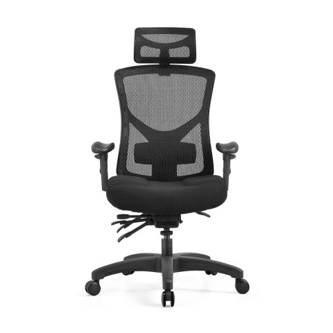 FOTEL BIUROWY VERTO, ERGONOMICZNY, ZAGŁÓWEK, WYGODNY, BUJANY, SIATKA