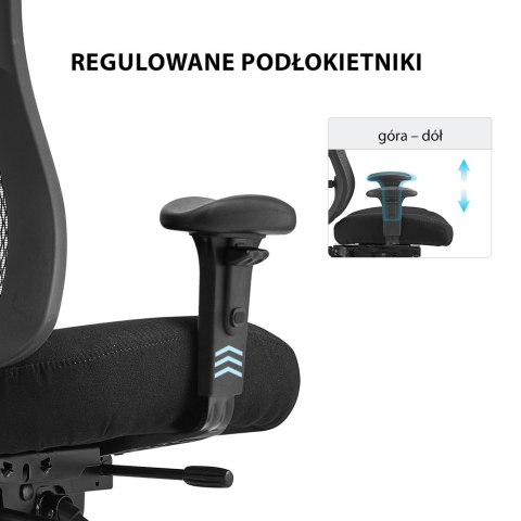 FOTEL BIUROWY VERTO, ERGONOMICZNY, ZAGŁÓWEK, WYGODNY, BUJANY, SIATKA