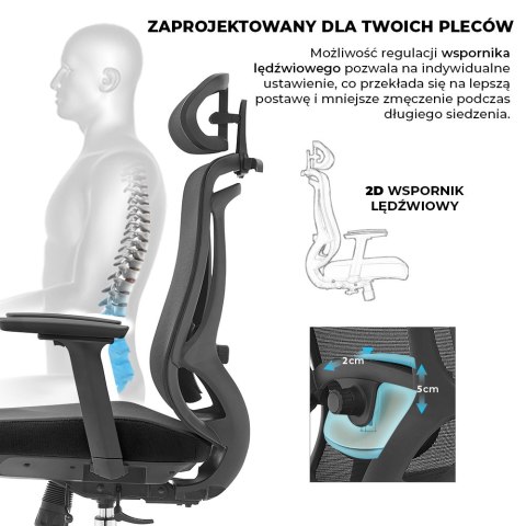 FOTEL CZARNY APEXWING, WYGODNY, DO SALONU, STYL, BIUROWY, ERGONOMICZNY