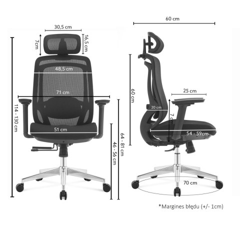 FOTEL CZARNY APEXWING, WYGODNY, DO SALONU, STYL, BIUROWY, ERGONOMICZNY