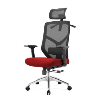 FOTEL BIUROWY ERGONOMIA, DO BIURKA, WYGODNY, OBROTOWY, CZARNY, Z SIATKĄ, 3D