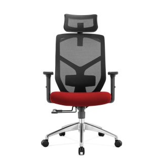 FOTEL BIUROWY ERGONOMIA, DO BIURKA, WYGODNY, OBROTOWY, CZARNY, Z SIATKĄ, 3D
