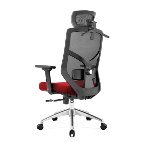 FOTEL BIUROWY ERGONOMIA, DO BIURKA, WYGODNY, OBROTOWY, CZARNY, Z SIATKĄ, 3D