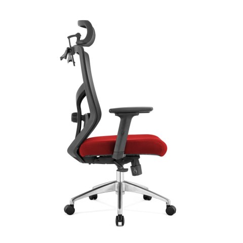 FOTEL BIUROWY ERGONOMIA, DO BIURKA, WYGODNY, OBROTOWY, CZARNY, Z SIATKĄ, 3D