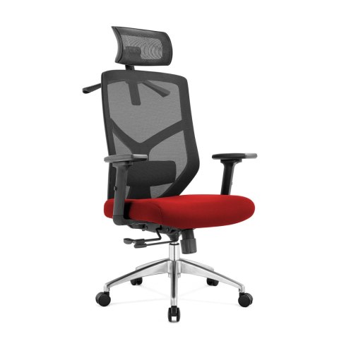 FOTEL BIUROWY ERGONOMIA, DO BIURKA, WYGODNY, OBROTOWY, CZARNY, Z SIATKĄ, 3D