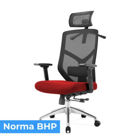 FOTEL BIUROWY ERGONOMIA, DO BIURKA, WYGODNY, OBROTOWY, CZARNY, Z SIATKĄ, 3D