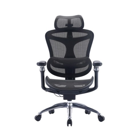 FOTEL BIUROWY ERGONOMICZNY VORTEX, WYGODNY, DO KOMPUTERA, CZARNY, SIATKA