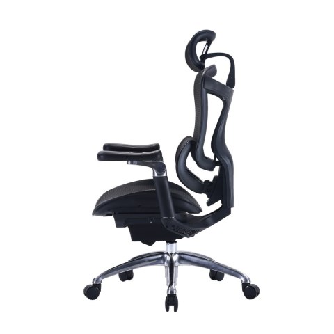 FOTEL BIUROWY ERGONOMICZNY VORTEX, WYGODNY, DO KOMPUTERA, CZARNY, SIATKA