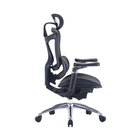 FOTEL BIUROWY ERGONOMICZNY VORTEX, WYGODNY, DO KOMPUTERA, CZARNY, SIATKA