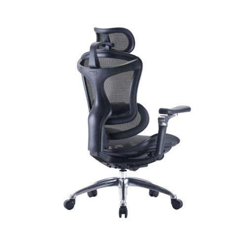 FOTEL BIUROWY ERGONOMICZNY VORTEX, WYGODNY, DO KOMPUTERA, CZARNY, SIATKA