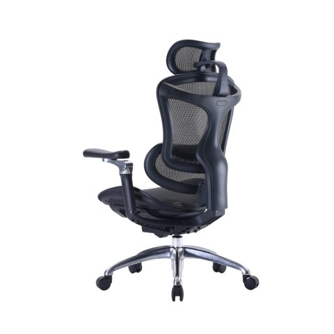 FOTEL BIUROWY ERGONOMICZNY VORTEX, WYGODNY, DO KOMPUTERA, CZARNY, SIATKA