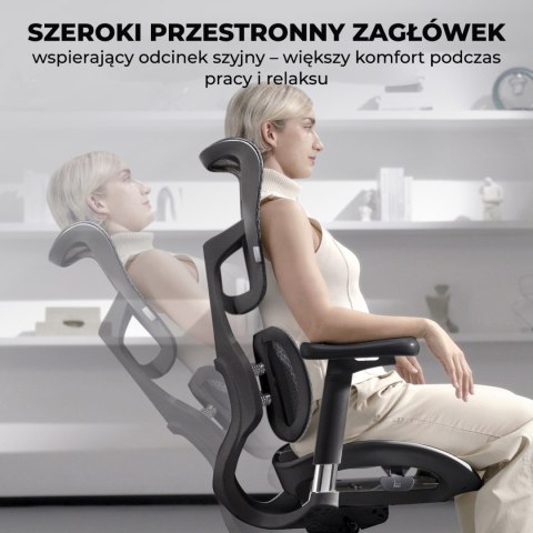 FOTEL BIUROWY VELOCE, ERGONOMICZNY, CZARNY, SIATKA, DO BIURA, WYGODNY, Z 3D