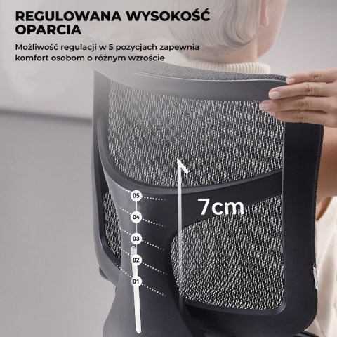 FOTEL BIUROWY VELOCE, ERGONOMICZNY, CZARNY, SIATKA, DO BIURA, WYGODNY, Z 3D