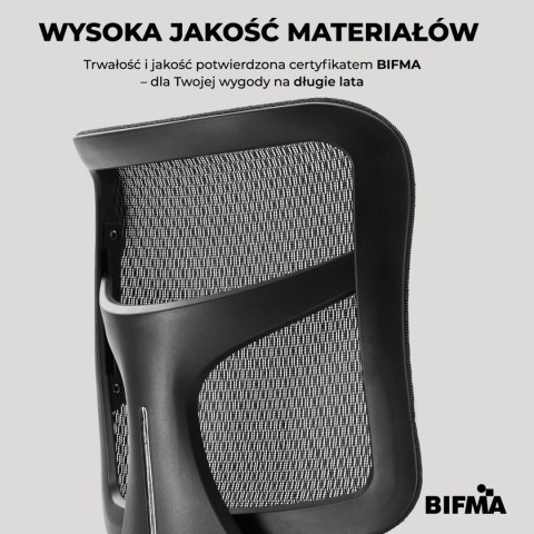 FOTEL BIUROWY VELOCE, ERGONOMICZNY, CZARNY, SIATKA, DO BIURA, WYGODNY, Z 3D