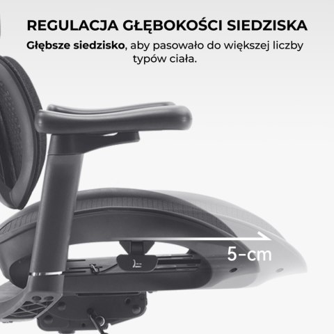 FOTEL BIUROWY VELOCE, ERGONOMICZNY, CZARNY, SIATKA, DO BIURA, WYGODNY, Z 3D
